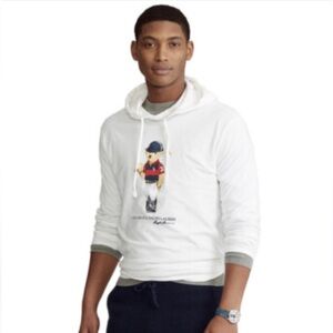 Ralph Lauren White Polo Bear Pullover Hoodie